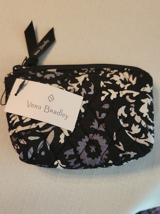 Vera Bradley Accessories - VERA BRADLEY Quilted Black & White Floral Cosmetic Pouch